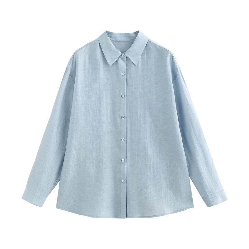 Chuyu Women's Lyocell Acetate Long Sleeve Shirt with Back Slit