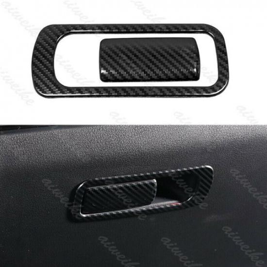 2Pcs Carbon Fiber Interior Storage Box Handle Cover Trim For Mazda 3 -2024