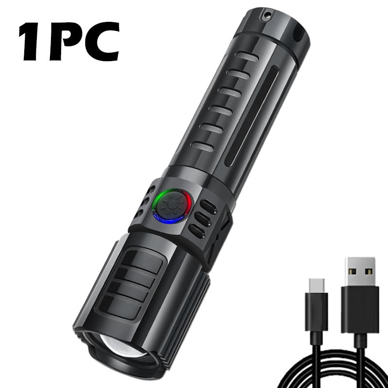 2000LM Super Bright P50 Flashlight USB Rechargeable Tactical Zoom Waterproof LED Torch Lamp Outdoor Camping Fishing Lantern