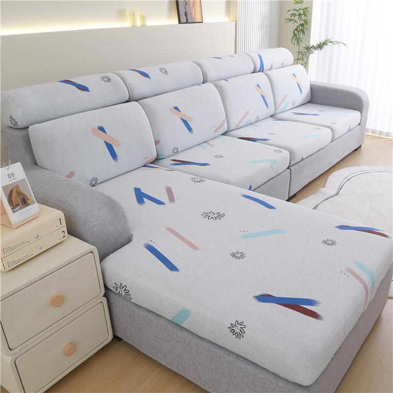 Stretch Printed Stretch Sofa Seat Cushion Cover Backrest Cover Protector for Couch Sofa Cover L Shape Chaselong Slipcovers