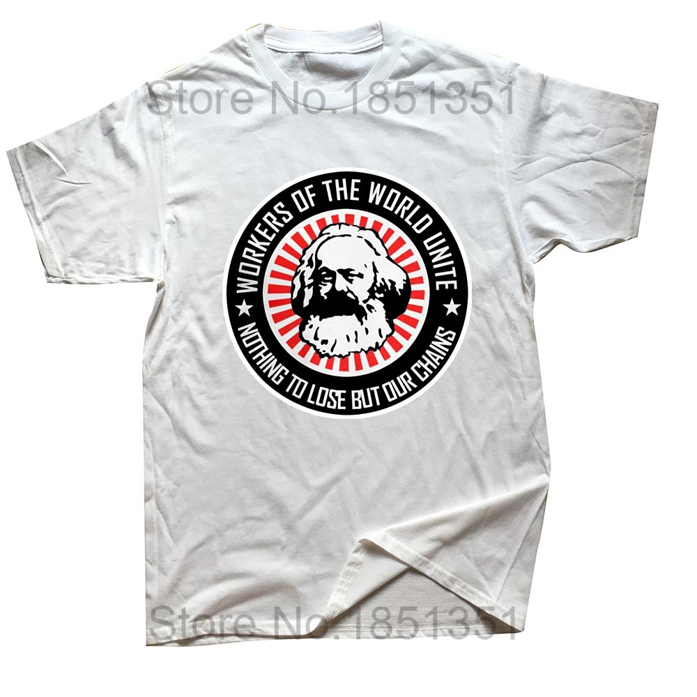 Karl Marx Workers Unite Novelty Communism Marxism Socialism T Shirts Graphic Streetwear Short Sleeve Birthday Gifts Tshirt S