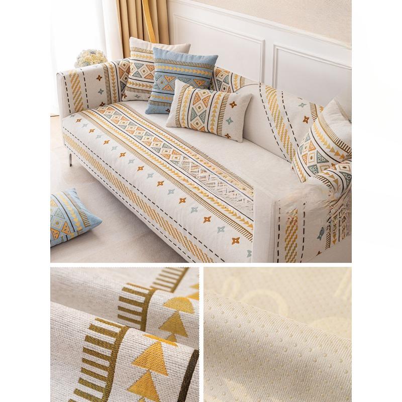 Ethnic Style Sofa Cushion Four Seasons Universal Chenille Non-Slip Cushion Simple Modern Sofa Cover