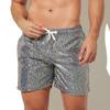Men Gym Shorts Drawstring Elastic Waist Sequin Solid Color Soft Breathable Quick Dry Fitness Jogging Exercise Beach Sportswear Shorts