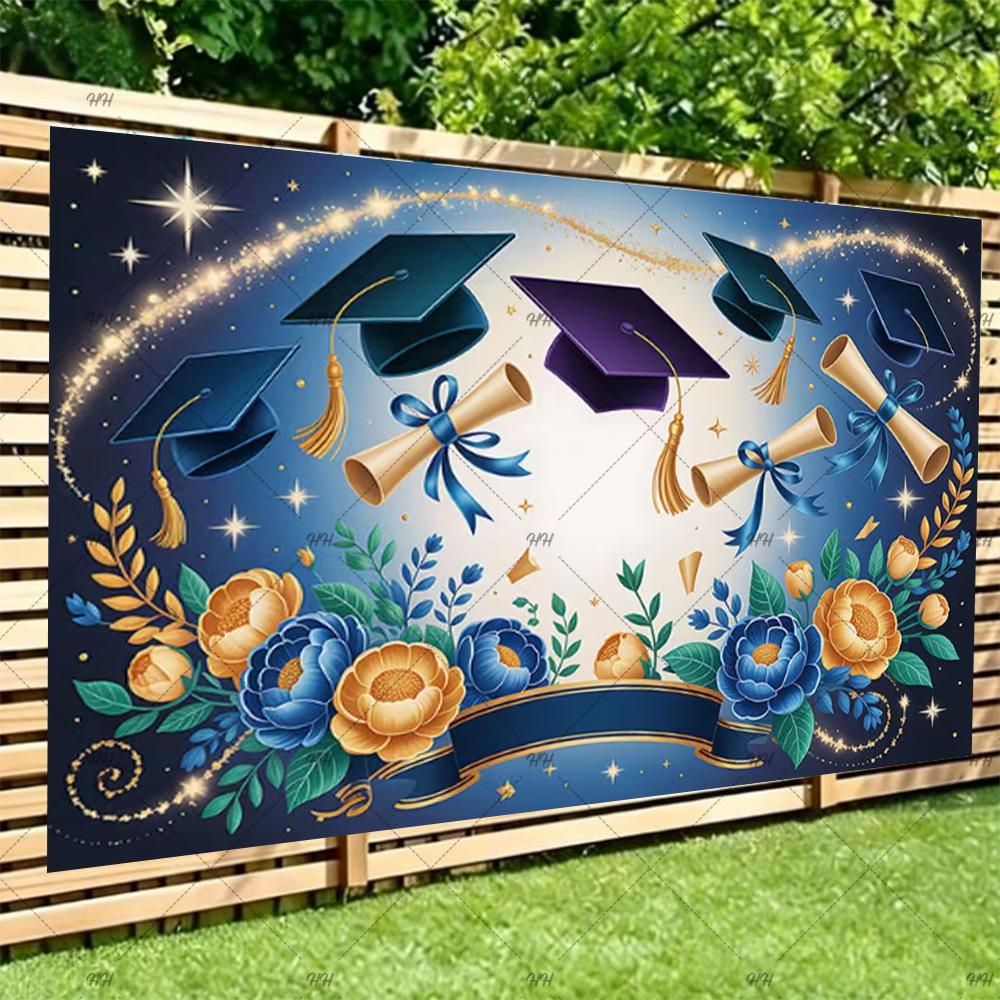 

Congratulatory Graduatio Celebration Theme Party Decoration Background Graduates Backdrop Photography Studio Props Student Gifts 120X90CM