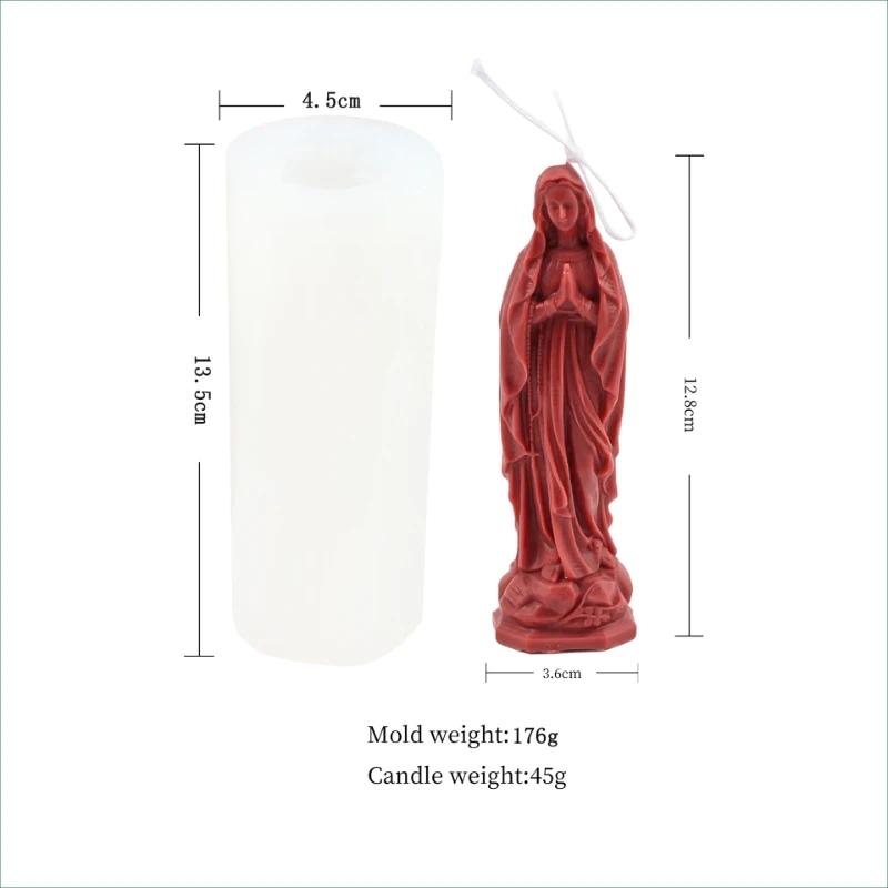 

Religious Blessed Virgin Mary Goddess Candle Silicone Mold Jesus saints Female Deity Portrait Plaster Resin Epoxy Mold