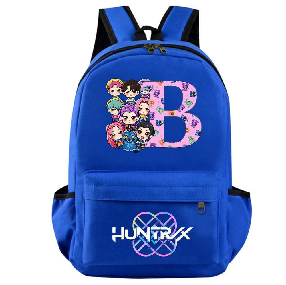 Mochila Estampada Caçadores de Demônios Kpop com 26 Letras Inglesas para Adolescente Estudante Menina Menino Mochila Escolar Bolsa de Livros Mulheres Grande Capacidade Bolsa de Viagem Presente para Criança Rucksak