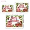 2D Cute Strawberry Basket Happy Birthday Photo Booth Background