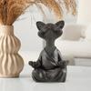 Resin Zen Cat Figurine In Meditation Pose for Home and Office Decor