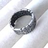 Antique Style Retro Chinese Grass Pattern Ring Women's Braided Ring Trendy Men's Open Ring