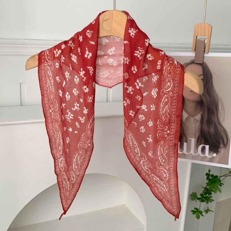 Cashew Flower Silk Scarf, Scarf, New Retro Headscarf, Headband, Jeans, Waist Accessories, Triangular Scarf, Waist Fart Curtain.