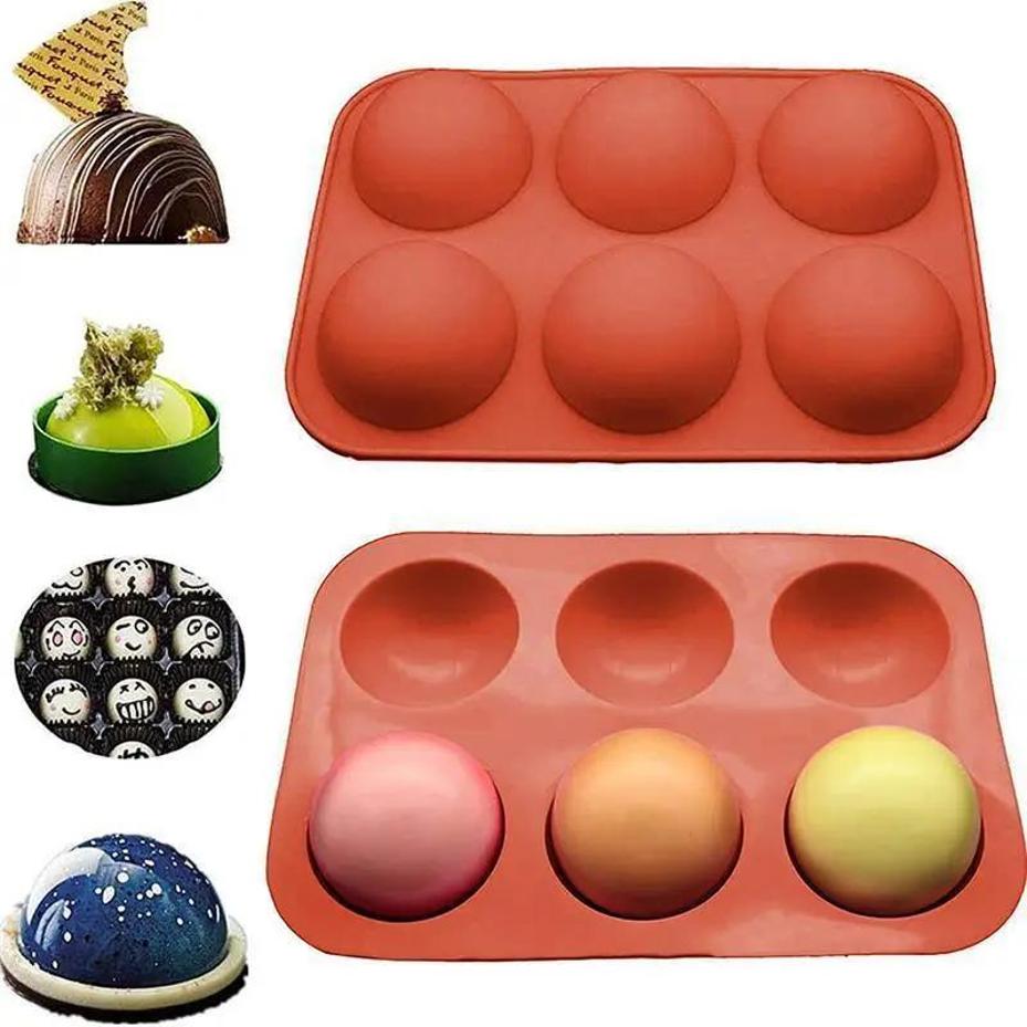 6 Löcher Halbkugel Kugel Schokolade Silikonform Runde Halbkugel Kuchen Silikon Backformen für Dessert DIY Jelly Dome Mousse