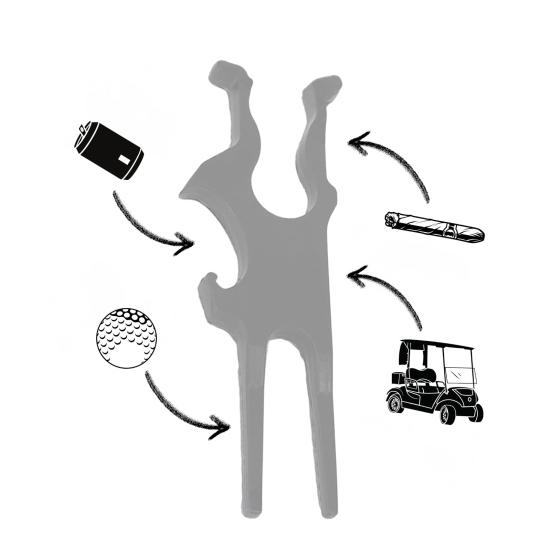 Golfholder Divotverktøy Magnetisk Golfholder for Golfbil 3-i-1 Golfholder med Divotverktøy Klemme Ballmarkør Ølåpner Gave til Golfere