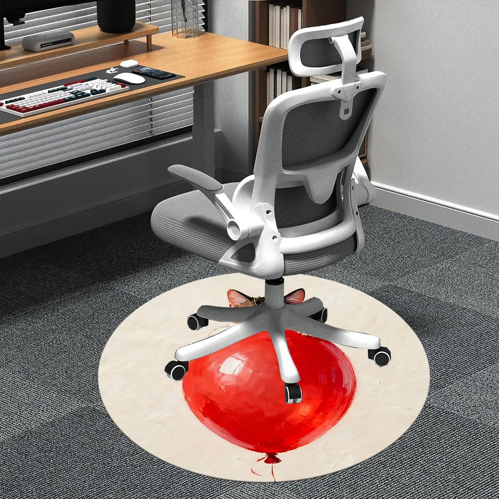1PC Kitten Balloon Office Round Area Rug, Mat Suitable ForOffice, Under Office Chairs Bedroom Living Room Home Decor, Room Deco