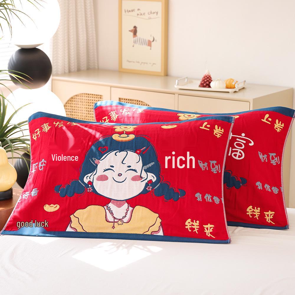 Par de Fronhas de Algodão Antiderrapantes - Design Festivo Vermelho, Absorventes de Suor, Anti-Queda, Frete Grátis