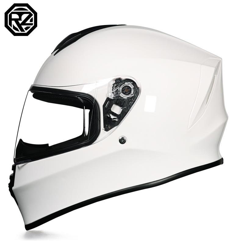 

Motorcycle outdoor helmet for men and women, full-face helmet for all seasons, single visor, Bluetooth safety helmet, personalized and trendy XXL перлина білого кольору