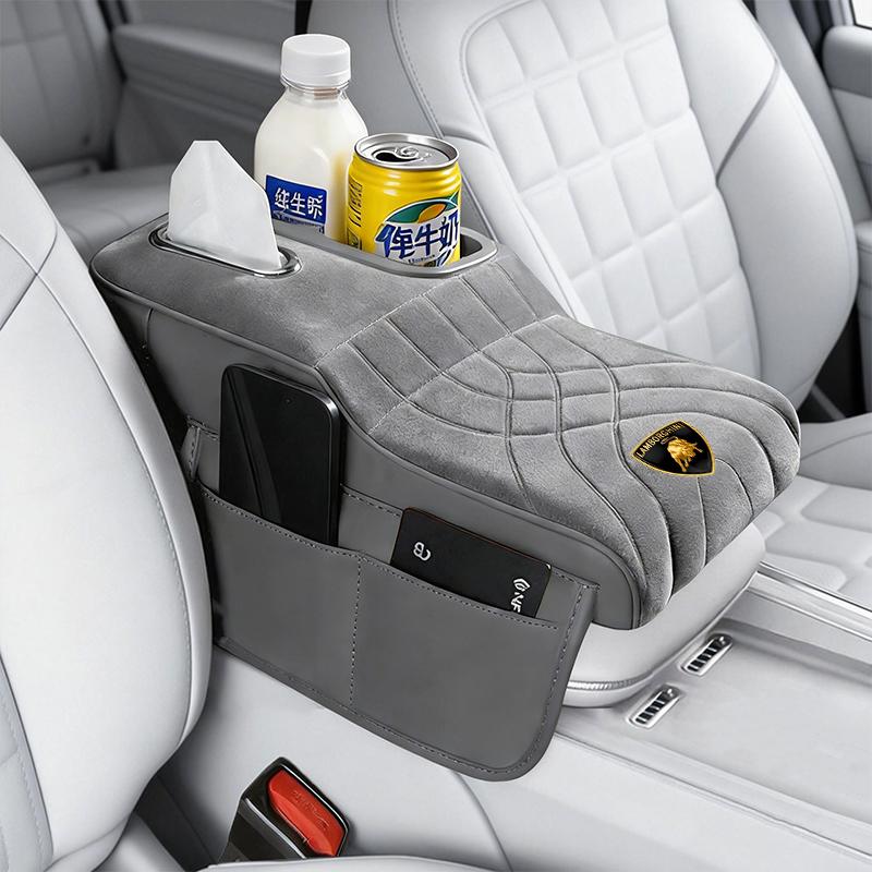 Car Armrest Box Cushion Velvet Surface Center Console Pad for Lamborghini Urus Huracan Aventador Premium Decoration Accessories HH68
