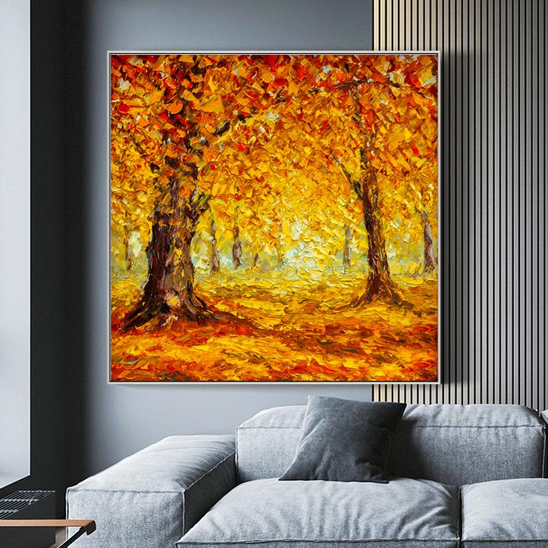 Nordic Oil Painting Print On Canvas Rich Tree Abstract Tree Posters and Prints for Living Room Decoration Home Decor Wall Art