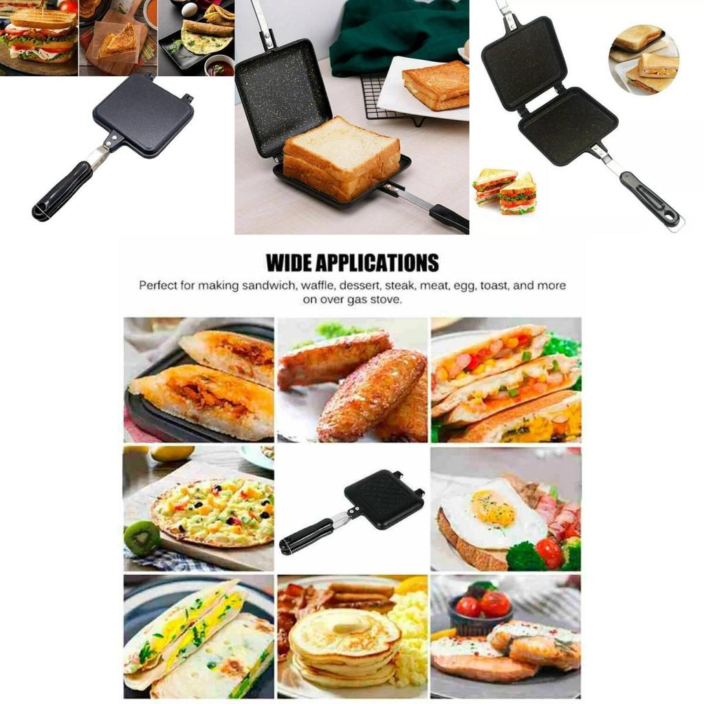 Strapazierfähiger Aluminium-Gaskocher Sandwich-Toaster-Pfanne Doppelseitig Antihaftbeschichtet