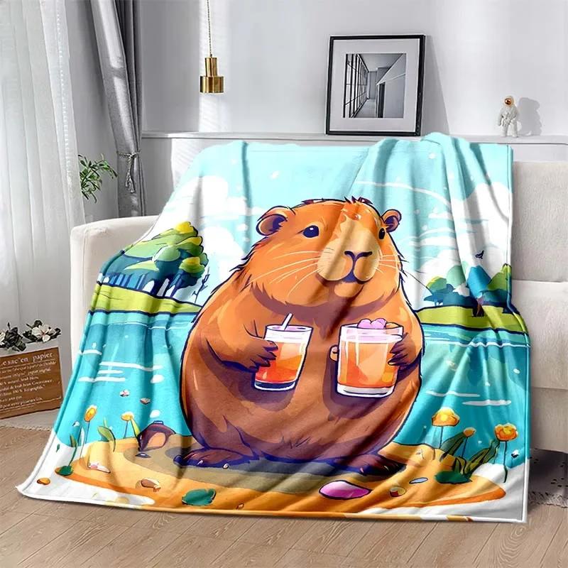 Warm Soft Capybara Throw Blanket Fluffy Plush Bedspread for Adults  Kids Perfect for Sofa or Bed  Ideal Gift