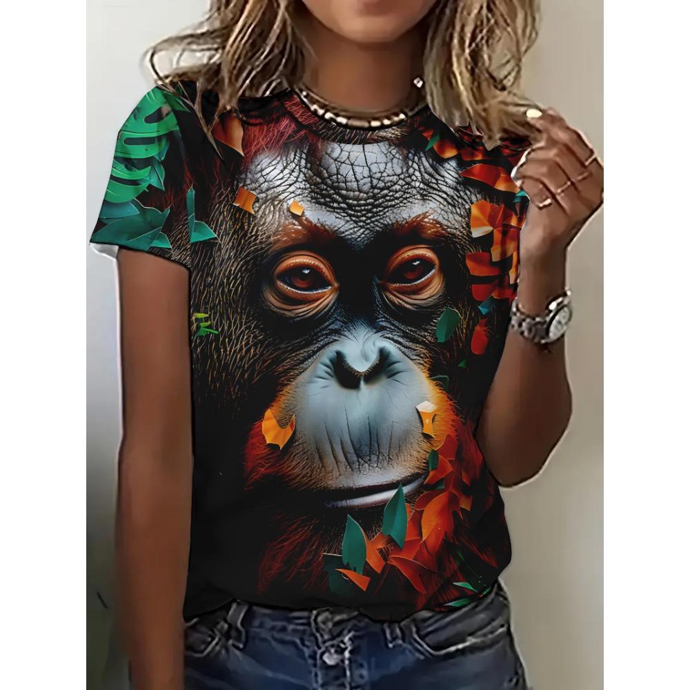 Dámské 3D Kočka Kawaii Potisk Topy Pro Ženu Módní Ležérní Harajuku Roztomilé Dámské Oblečení Léto Nové