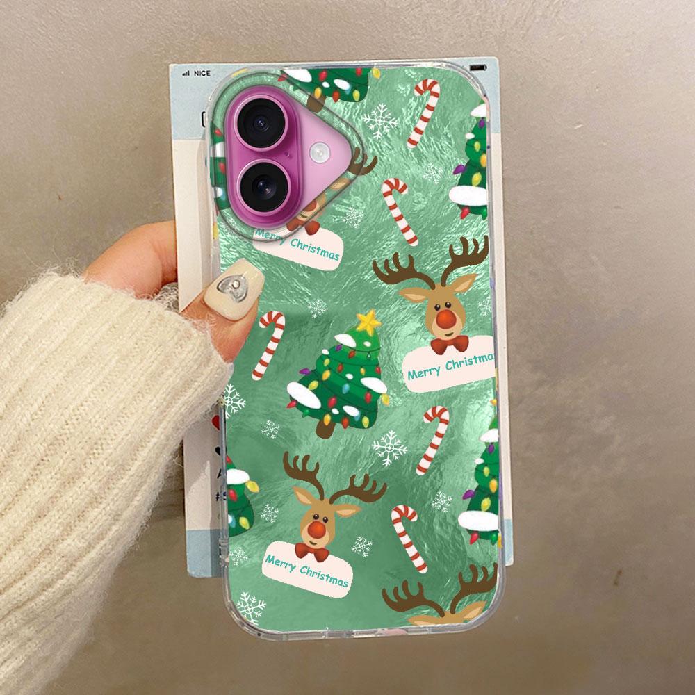 Merry Christmas Elk Tree Girls Women Phone Case for iphone 16 15 14 7 8 Plus 13 11 12 Pro Max X XS XR SE 2022 2020 16e TPU Cover