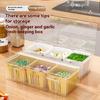 3-Grids Fridge Storage Boxes Set Garlic Onion Pepper Organizer Sealed Containers Vegetable Fruit Drain Crisper for Kitchen