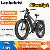 Lankeleisi - Bicicleta Elétrica Dukawey Silvertip8 Motor Sem Escovas 1000W Bateria 20Ah Aro 26 Pneu Largo Freio Hidráulico 7 Velocidades E-Bike para Adultos