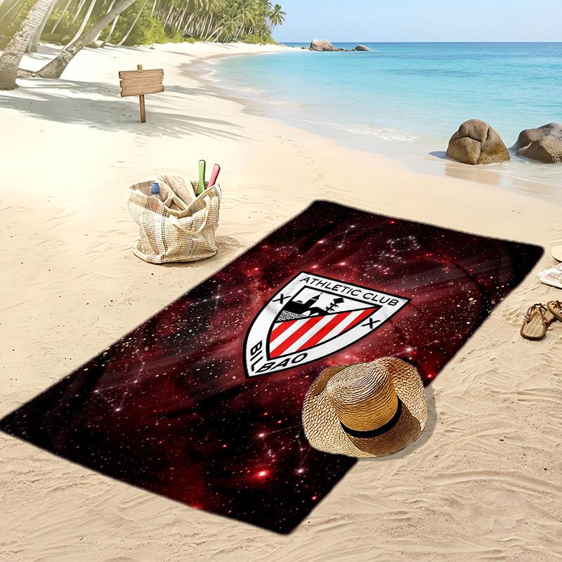 Asciugamano da Spiaggia Stampa Calcio Athletic Bilbao, Asciugamano Grande Morbido Asciugatura Rapida per Spiaggia Campeggio Nuoto