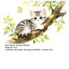 Yousheng Cartoon Cat On The Tree Branch Window Cling, Cute Watercolor Cat Butterflies Plants Window Sticker for Kids Room Bathroom Living Room
