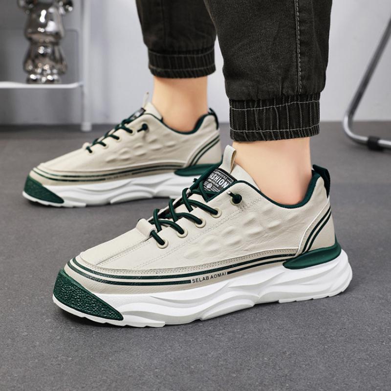 Pánské tenisky Boty na skateboard podzim zima 2024 nové studentské sportovní tlustá podrážka elastický pás protiskluzové pohodlné pracovní boty