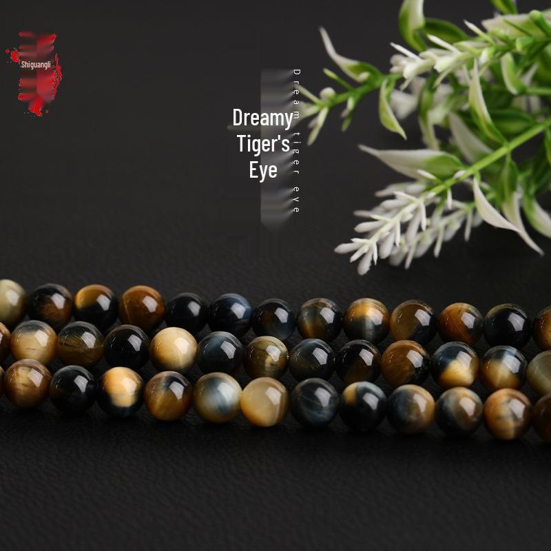 Colored Dreamy Tiger Eye Stone Round Loose Beads for DIY Jewelry