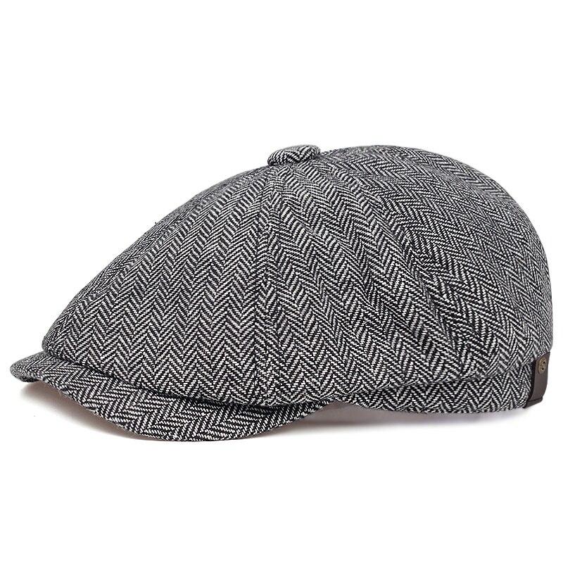 

Retro Newsboy Caps Men British Painters Hats Autumn Winter Berets Herringbone Flat Cap Hip Hop Berets Single code