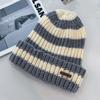 Gestreifte Wintermützen Verdickte Strickmütze Lässige Beanies für Männer Frauen