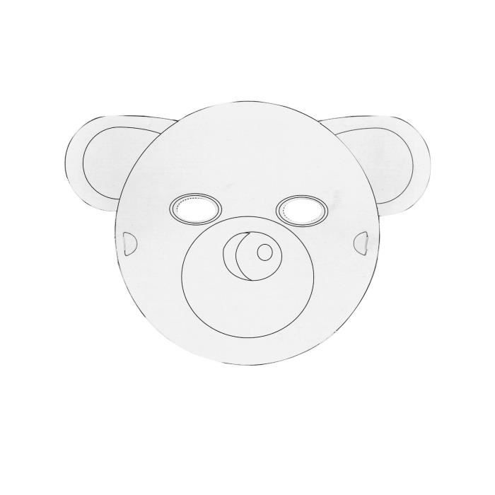 Flat Masks To Decorate In Cardboard Small Animals - White - Set of 6