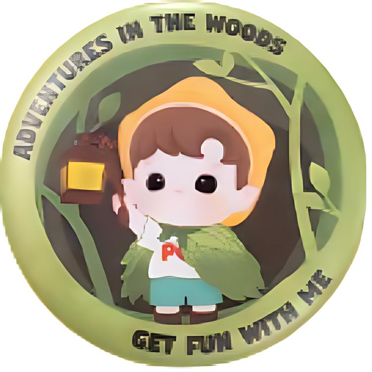 New POP MART Forest Adventure Collection Tinplate Badge Blind Box Products Single Mystery Box/Full Box 12 Pcs PPMT-2405-3000