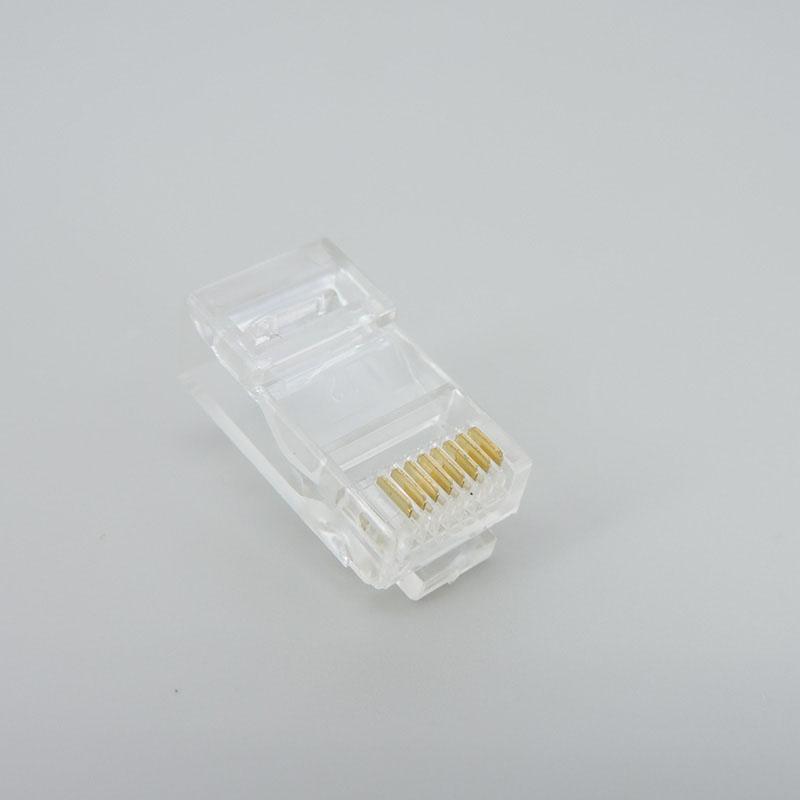100pcs RJ-45 Network Cable Module Crystal Plug CAT-5/5e 8 Core Gold-plated Ethernet Network Connector AVE