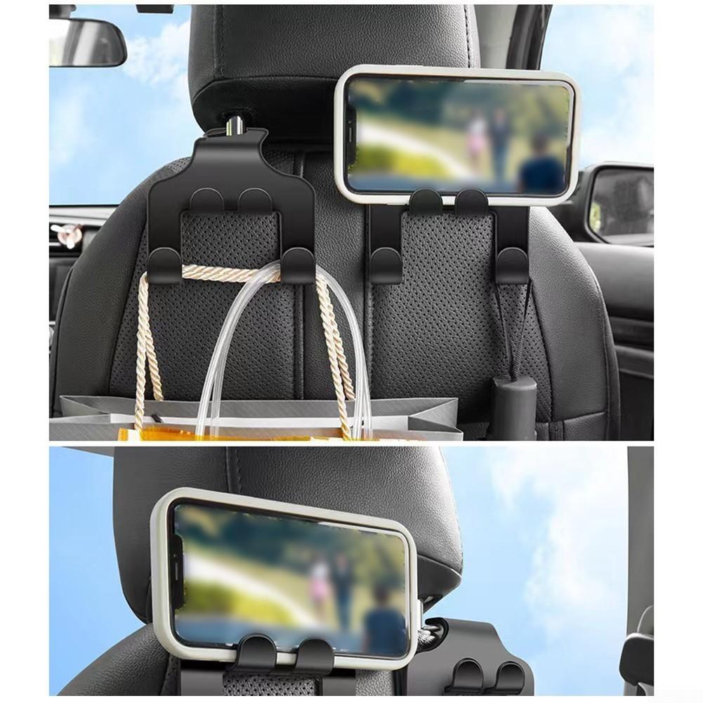 Convenient Headrest Hook Car Organizer with Phone Holder and Coat Holder