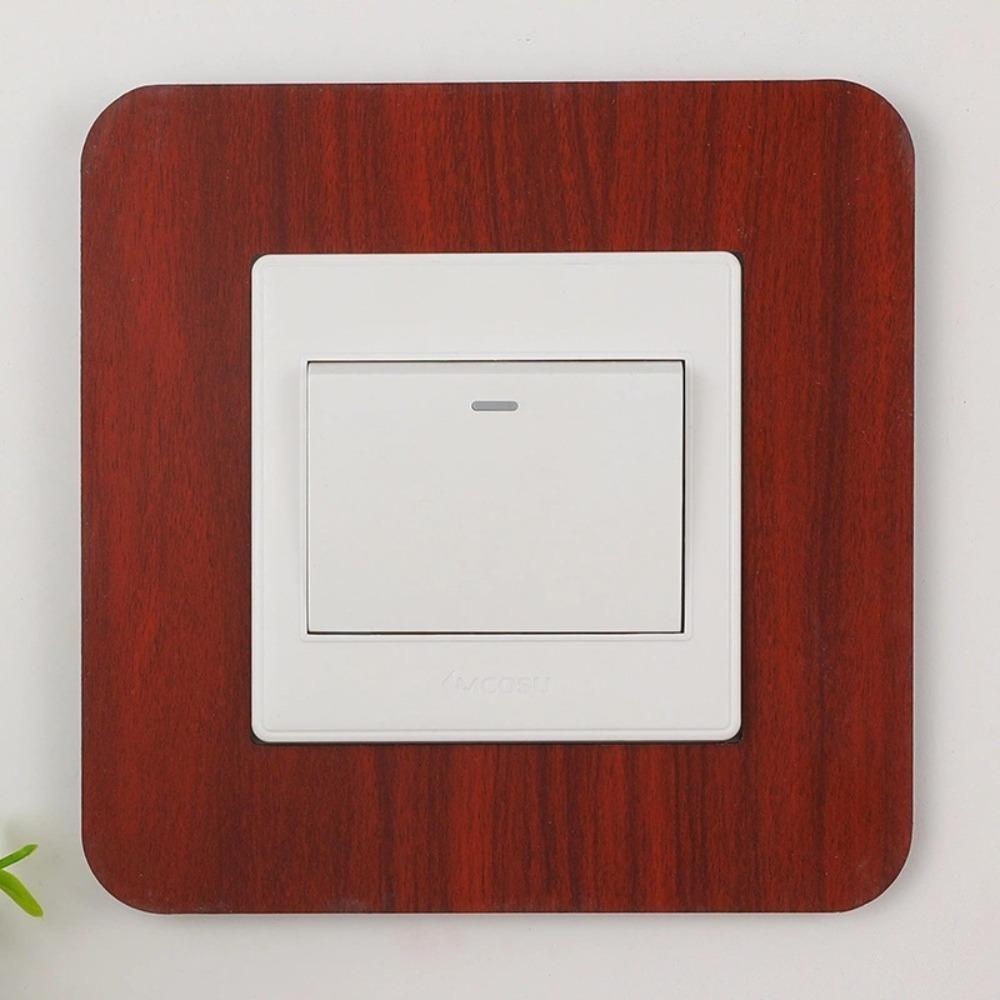 Anti-Dirty Light Switch Sticker Resin Acrylic Wall Decor Outlet Protector Bedroom Red Walnut B