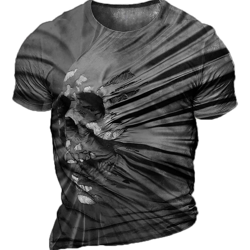Men's Horror Skull T Shirt 3d Print Skull T Shirts for Men Death Short Sleeve Oversized Tops Tee Shirt Men Clothing 6xl Camiseta