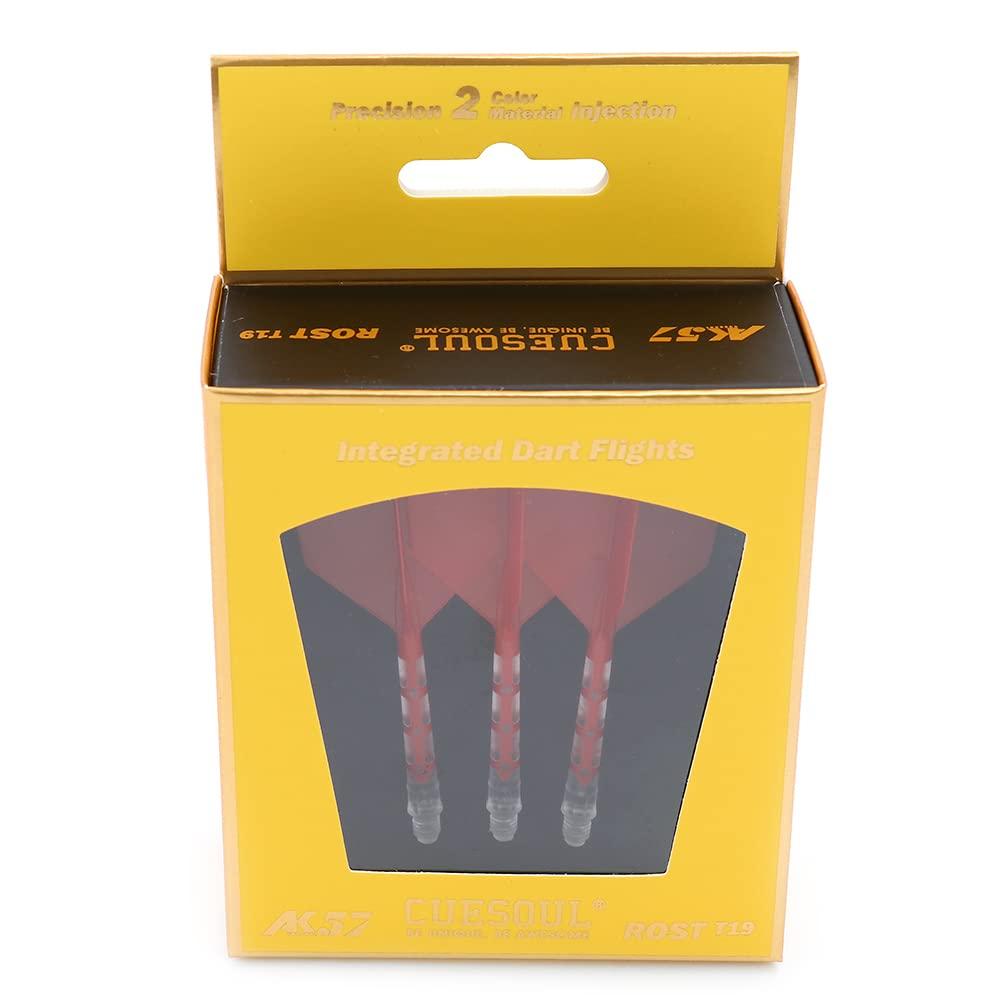 Cuesoul ROST T19 Integrated Flight Big Wing Shape Red with White Ice Set of 3 - Shaft, (CS-AK572L)