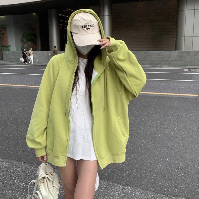 Women's Oversized Fleece-Lined Sweatshirt Jacket - New Winter Style, Lamb Fleece, Trendy Cardigan Top