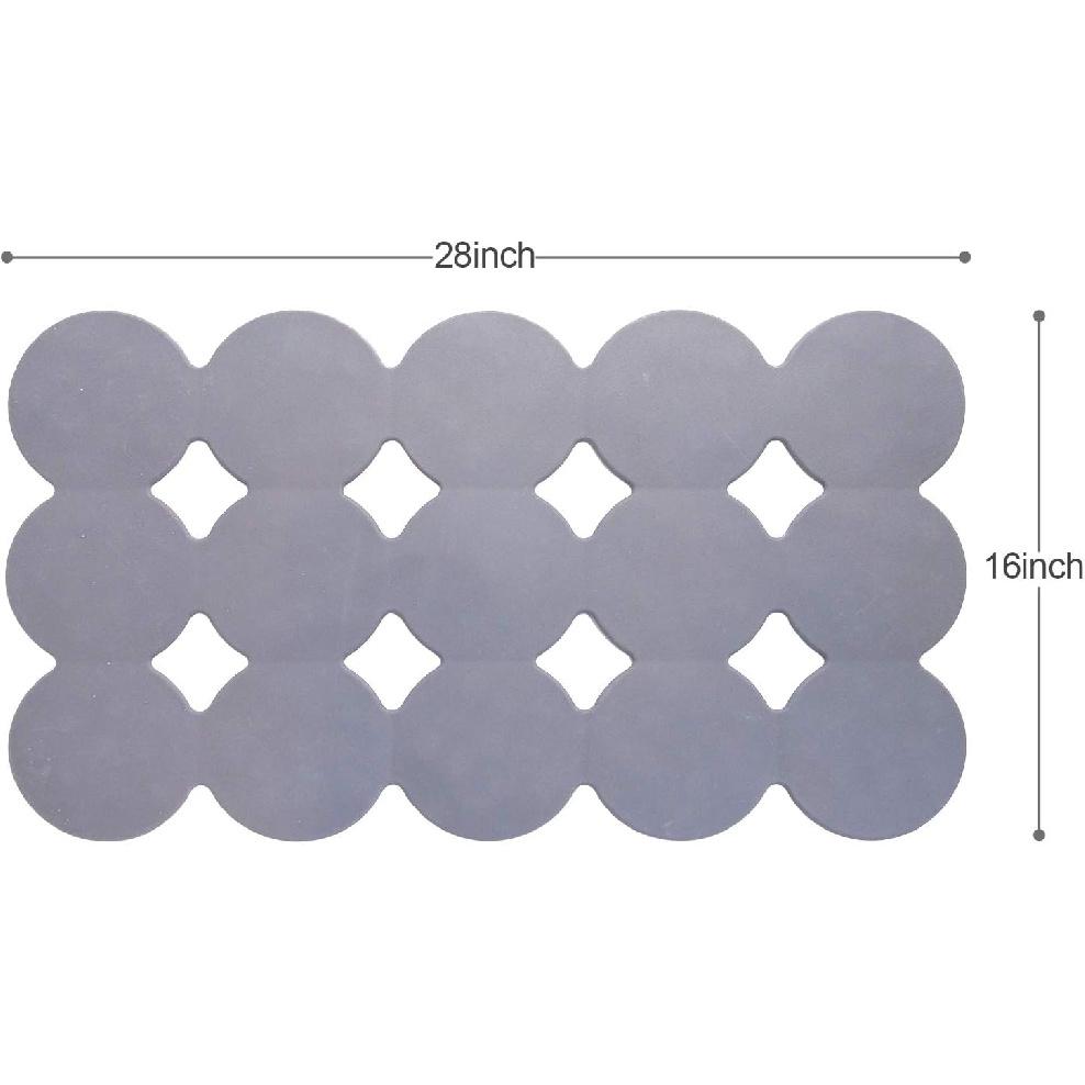 Patented Non Slip Bathtub Mat Shower Mat Bath Mat Tub Mats with Strong Suction Cups Soft Natural Rubber Bath Mat for Inside The tub (Circle-Grey,