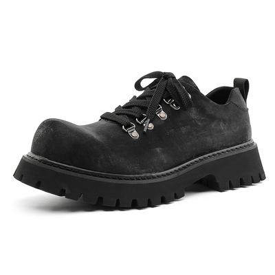 Fashion Retro Men's Thick-Soled Lace-Up Casual Shoe  Comfortable And Anti -Slip Oxford Shoe  Round -Toed Classic Height-Increasing Shoes