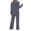 Women's Color Knit Loungewear Set Casual Relaxed Two-Piece Outfit