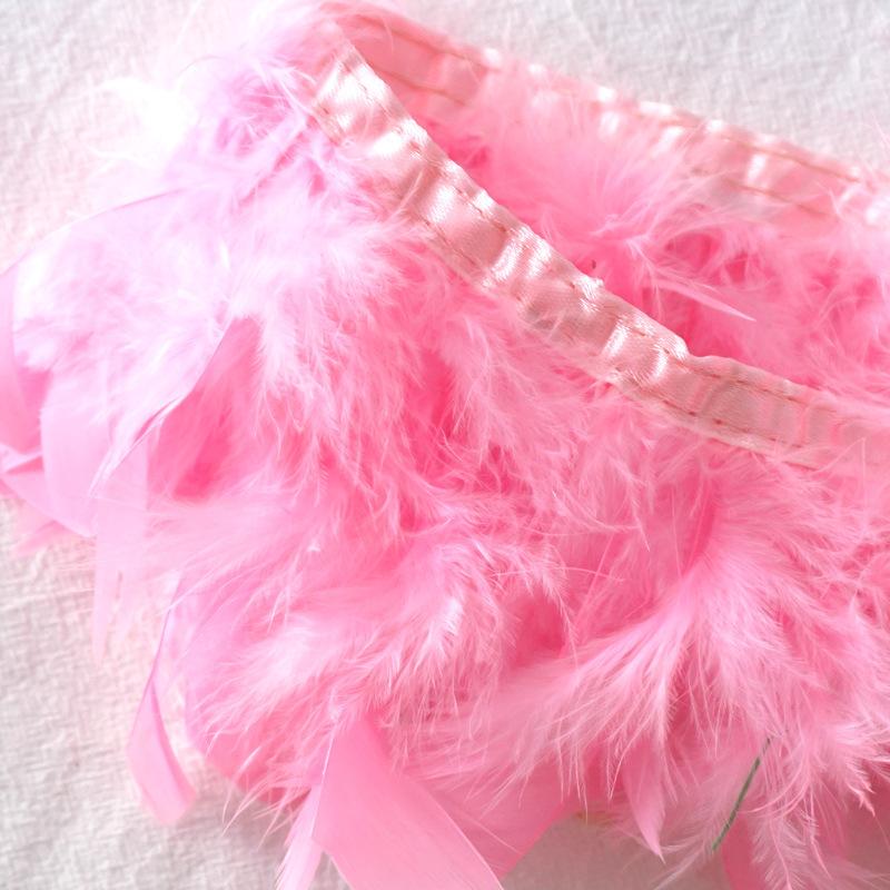Encrypted Turkey Feather Fire Piece Feather Cloth Edge Skirt Lace Feather Lamp Diy Dance Clothes Accessories Decorative Materials