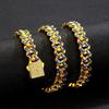 European & American 13mm Diamond-Studded Cuban Chain: Hip-Hop Fashion Pendant for Couples
