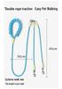 Dopamine Color Double Dog Leash for Two Puppies – Single Pull Multi-Dog Leash