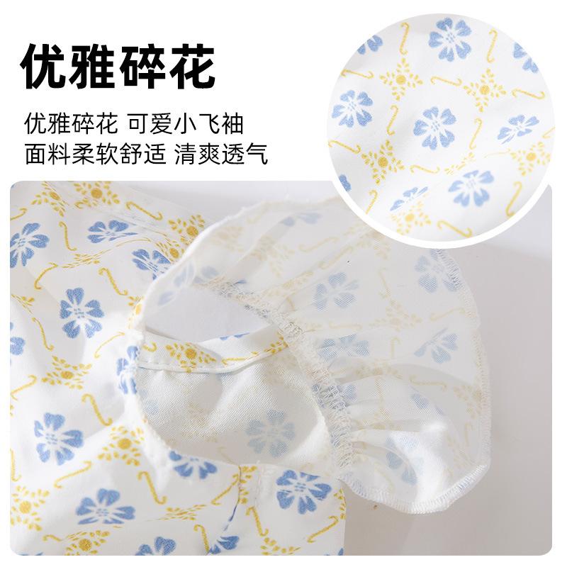 Elegant floral round neck cat two-legged vest puppet hair puppy dog thin spring and summer pet clothing cat clothes