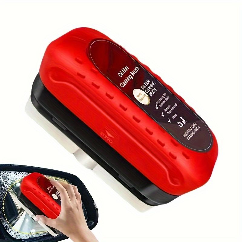 

Portable Car Glass Oil Film Cleaning Brush Suitable for Small and Durable Cars and Motorcycles 1PCS червоний