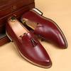 2024 Retro Fashion Men's Spring Pointed Comfortable Casual Leather Shoes Classic Tassels Men Trendy Slippers Lazy Leather Shoes